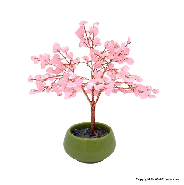 Natural Rose Quartz Crystal Tree
